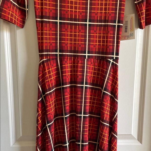 2 for $20 LuLaRoe Ana maxi dress Red and Black Plaid XS NWT - Picture 7 of 11